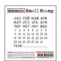 Darkroom Door - Small Stamp - Mark the Date - Red Rubber Cling Stamp
