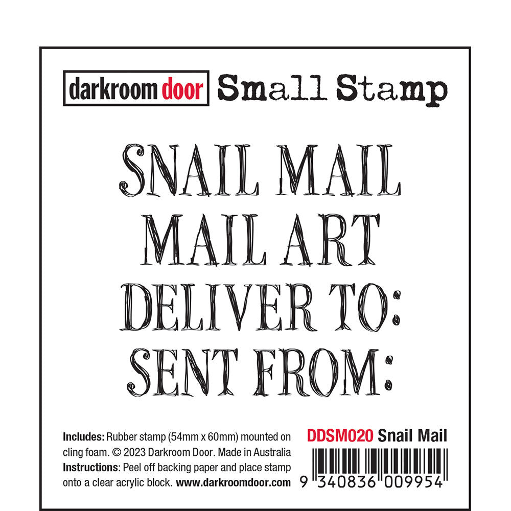 Darkroom Door - Small Stamp - Snail Mail - Red Rubber Cling Stamp