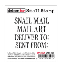 Darkroom Door - Small Stamp - Snail Mail - Red Rubber Cling Stamp