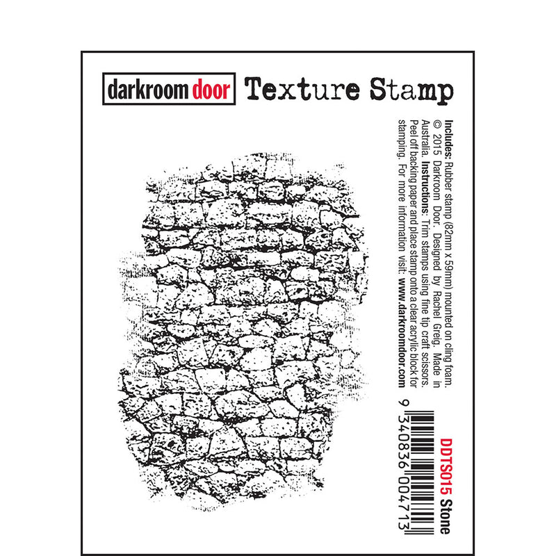 Darkroom Door - Texture - Stone - Red Rubber Cling Stamp