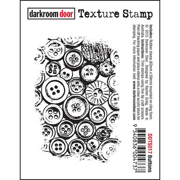 Darkroom Door - Texture - Buttons - Red Rubber Cling Stamp