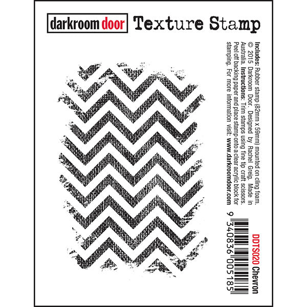Darkroom Door - Texture  - Chevron - Red Rubber Cling Stamp
