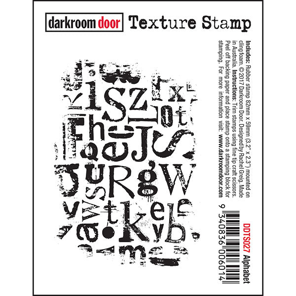 Darkroom Door - Texture Stamp - Alphabet - Red Rubber Cling Stamp