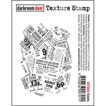 Darkroom Door - Texture Stamp - Tickets - Red Rubber Cling Stamp