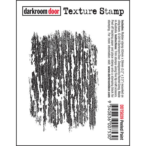 Darkroom Door - Texture - Peeled Paint - Red Rubber Cling Stamp