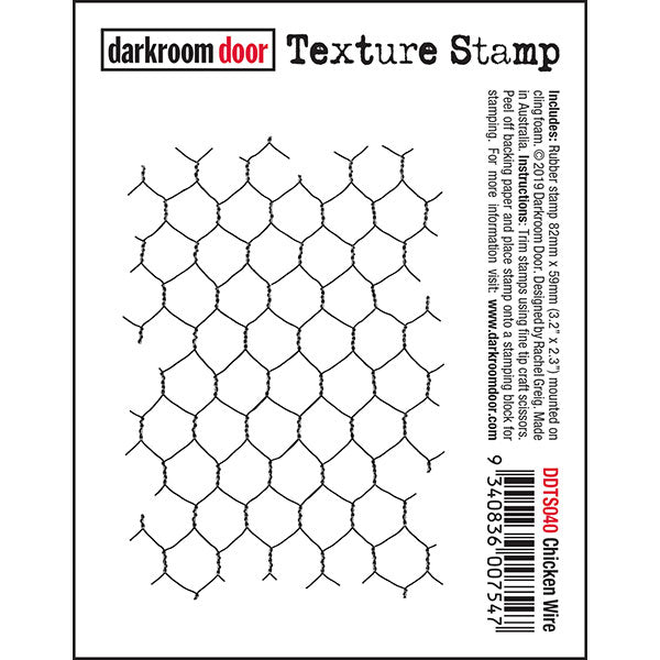 Darkroom Door - Texture - Chicken Wire - Red Rubber Cling Stamp