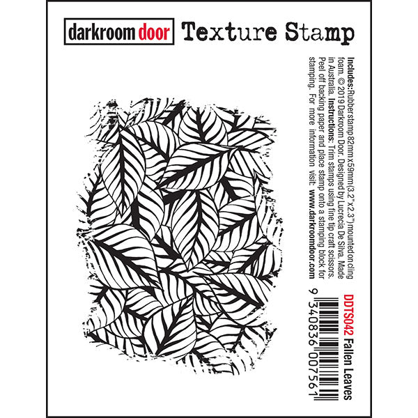 Darkroom Door - Texture Stamp - Fallen Leaves - Red Rubber Cling Stamp