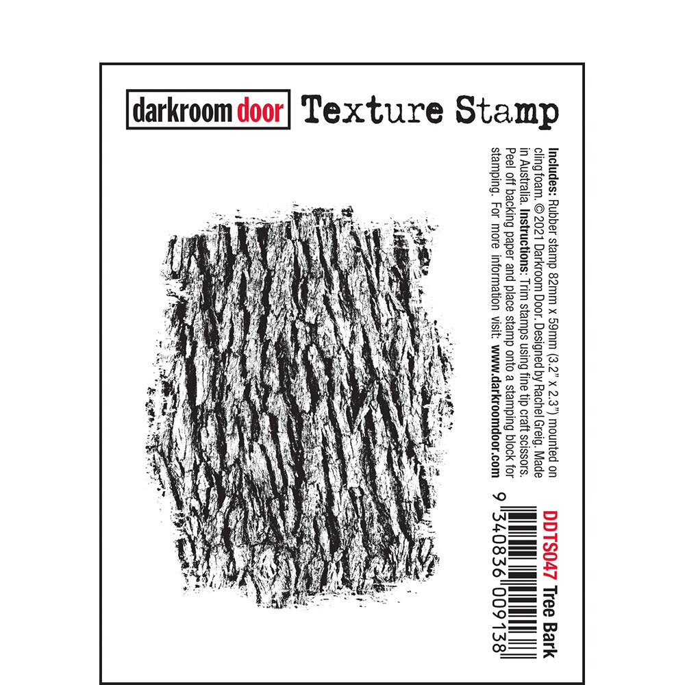 Darkroom Door - Texture Stamp - Tree Bark - Red Rubber Cling Stamp
