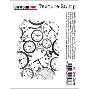 Darkroom Door - Texture Stamp - Red Rubber Cling Stamp - Clocks