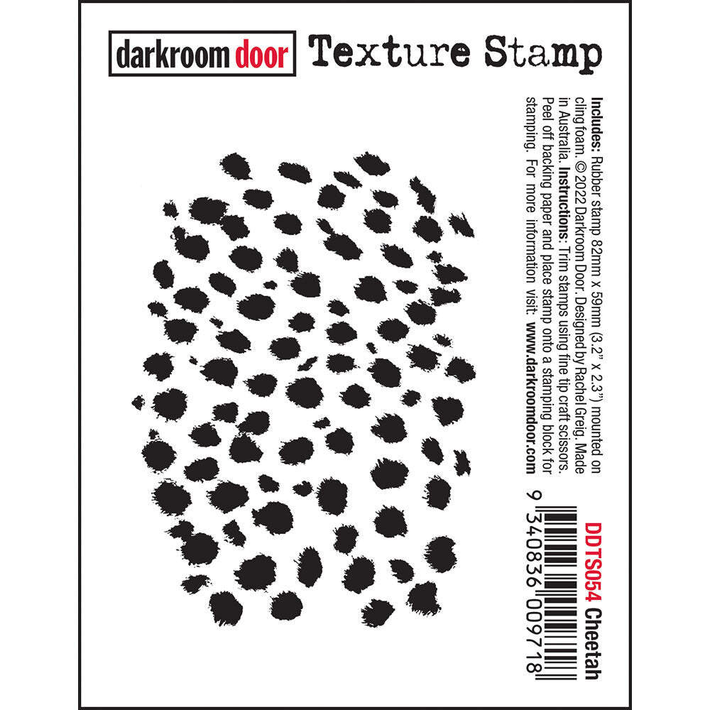 Darkroom Door - Texture Stamp - Red Rubber Cling Stamp - Cheetah