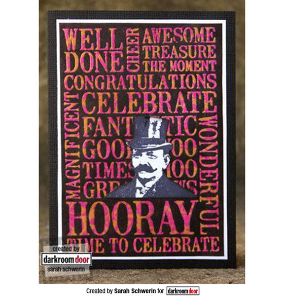 Darkroom Door - Word Block - Congratulations - Red Rubber Cling Stamps