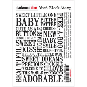 Darkroom Door - Word Block - Baby - Red Rubber Cling Stamps