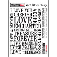 Darkroom Door - Word Block - Love - Red Rubber Cling Stamps