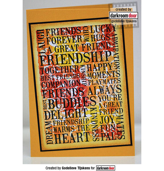 Darkroom Door - Word Block - Friendship - Red Rubber Cling Stamps