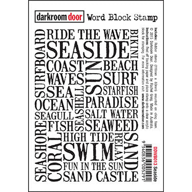Darkroom Door - Word Block - Seaside - Red Rubber Cling Stamps