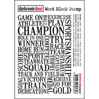 Darkroom Door - Word Block - Champion - Red Rubber Cling Stamps