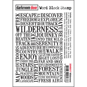 Darkroom Door - Word Block - Wilderness - Red Rubber Cling Stamps