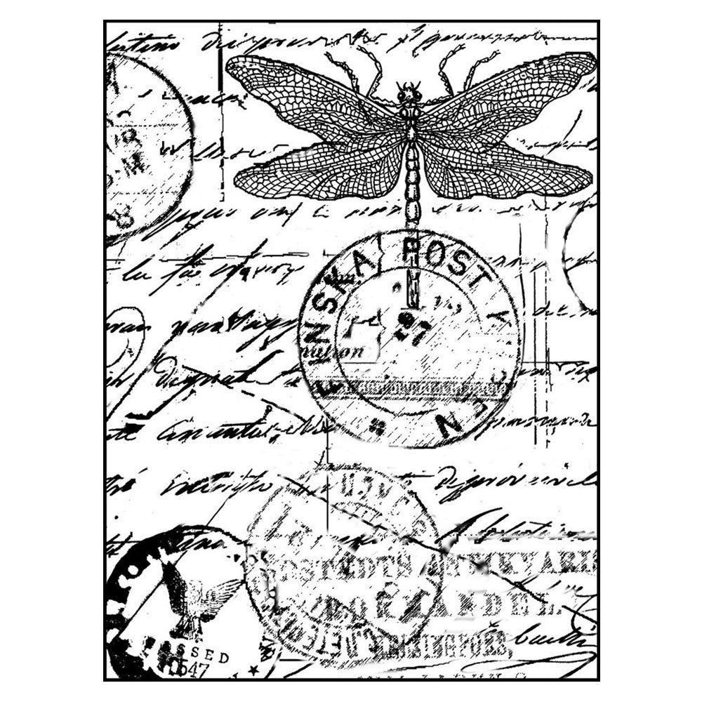 Crafty Individuals - Unmounted Rubber Stamp - 001 - Dragonfly Post