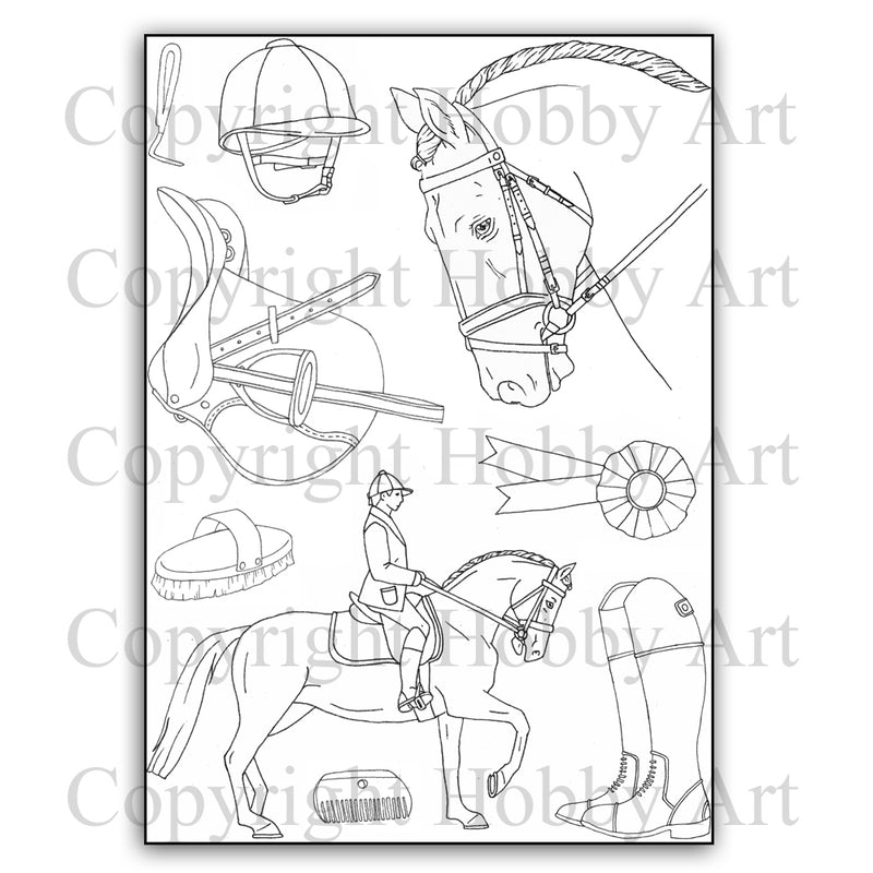 Hobby Art Stamps - Clear Polymer Stamp Set - A5 - Dressage