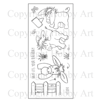 Hobby Art Stamps - Clear Polymer Stamp Set - Dudley The Donkey