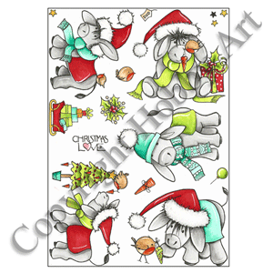 Hobby Art Stamps - Clear Polymer Stamp Set - A5 - Dudley Donkey Does Christmas