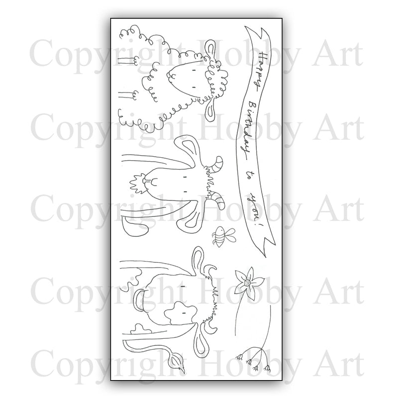 Hobby Art Stamps - Clear Polymer Stamp Set - Farmyard Friends