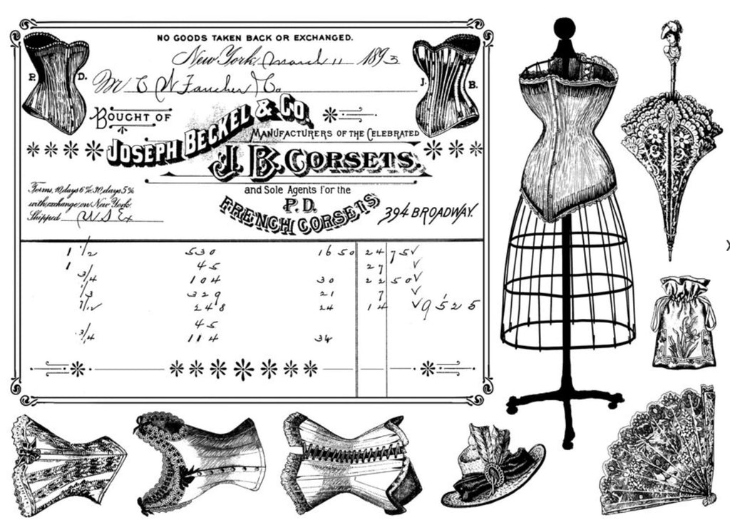 Crafty Individuals - Unmounted Rubber Stamp - 306 - French Corsets