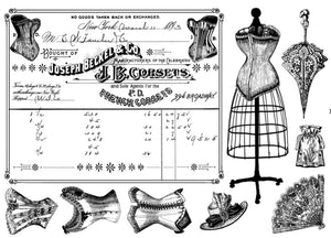 Crafty Individuals - Unmounted Rubber Stamp - 306 - French Corsets