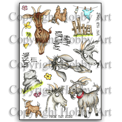 Hobby Art Stamps - Clear Polymer Stamp Set - A5 - Get Your Goat