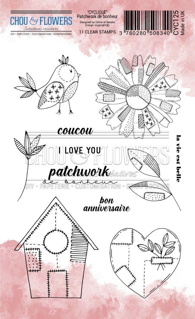 Chou & Flowers - Clear Stamps - A6 - Patchwork of Happiness - CYC125