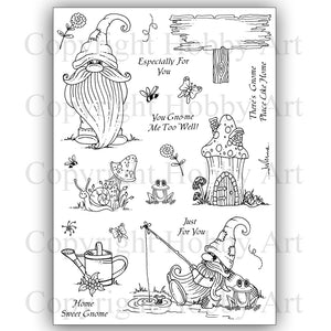 Hobby Art Stamps - Clear Polymer Stamp Set - A5 - Gnomes