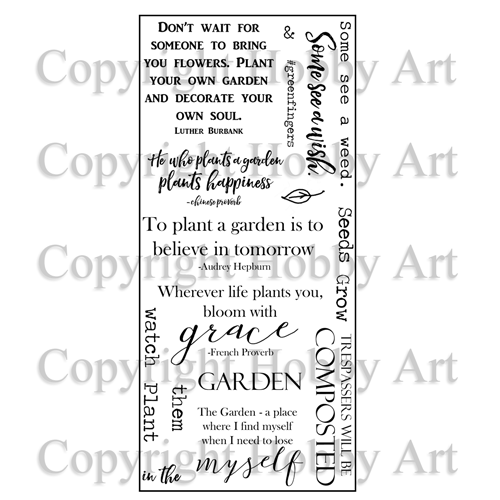 Hobby Art Stamps - Clear Polymer Stamp Set - Greenfingers
