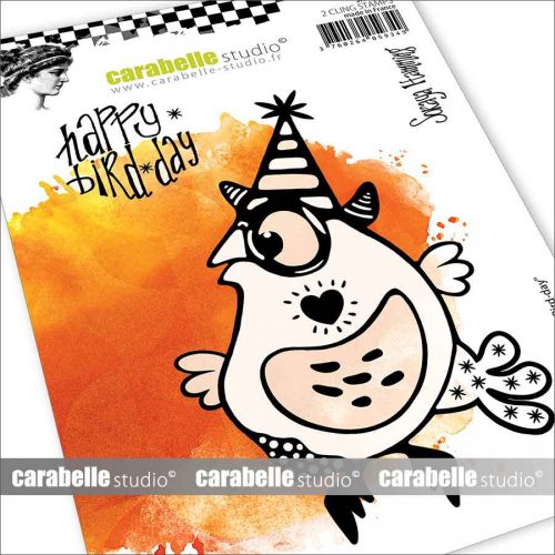 Carabelle Studio - A6 - Rubber Cling Stamp - Soraya Hemming - Happy Bird-Day