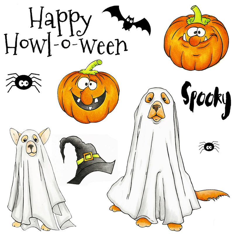 Hobby Art Stamps - Clear Polymer Stamp Set - Howl-O-Ween