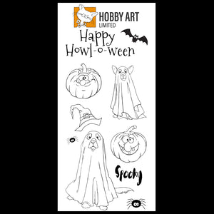 Hobby Art Stamps - Clear Polymer Stamp Set - Howl-O-Ween