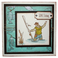 Hobby Art Stamps - Clear Polymer Stamp Set - Gone Fishing