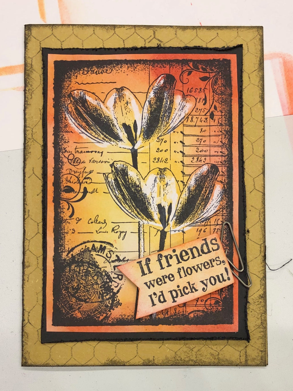 Darkroom Door - Collage Stamp - Timeless Tulips - Red Rubber Cling Stamps