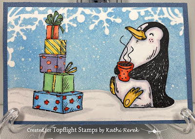 Katzelkraft - A5 - KTZ239 - Unmounted Red Rubber Stamp Set - Penguins