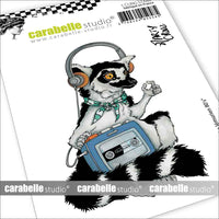 Carabelle Studio - Rubber Cling Stamp A7 - The 80s Lemur - Marty Crouz