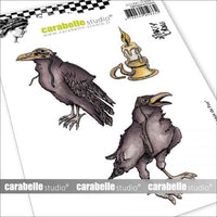 Carabelle Studio - Rubber Cling Stamp A6 - Poe's Ravens - Marty Crouz