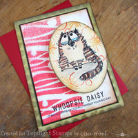 Katzelkraft - SOLO072 - Unmounted Red Rubber Stamp - The Fat Cats 1 - Albert