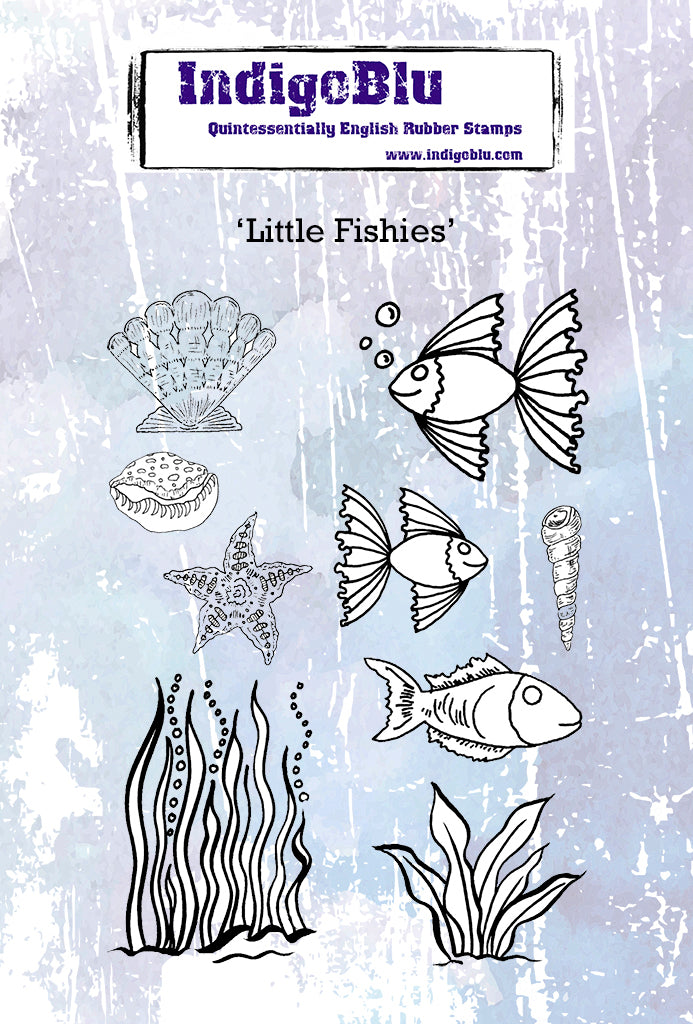 IndigoBlu - Cling Mounted Stamp - Little Fishies