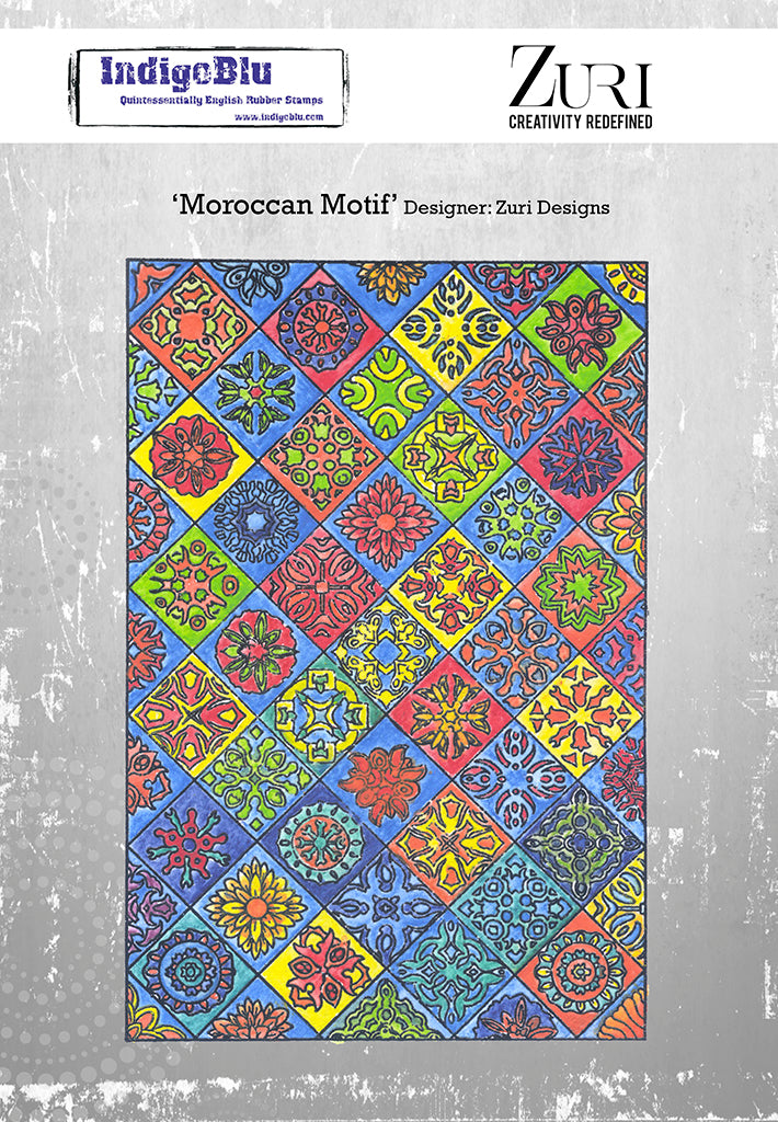 IndigoBlu - A5 - Cling Mounted Stamp - Moroccan Motif