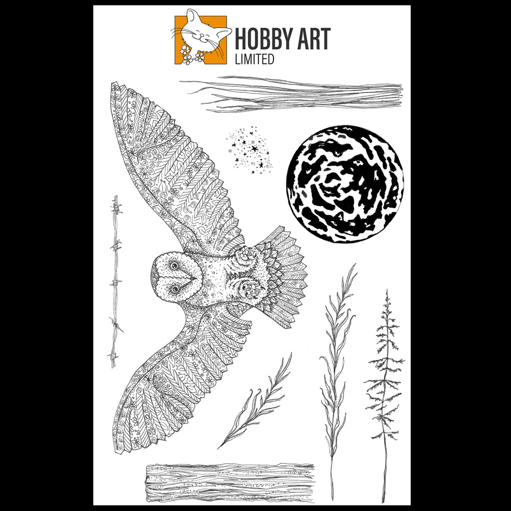 Hobby Art Stamps - Clear Polymer Stamp Set - Orla Owl