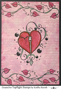 PaperArtsy - Darcy 01 - Rubber Cling Mounted Stamp Set