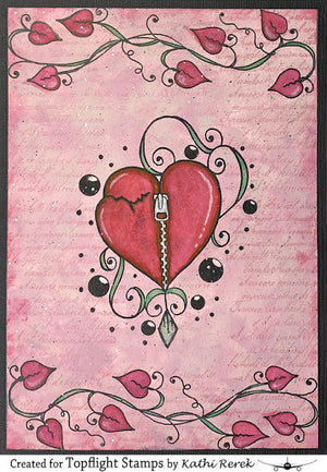 PaperArtsy - Darcy 01 - Rubber Cling Mounted Stamp Set