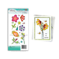 Polkadoodles - Clear Polymer Stamp Set - Floral Fireworks 2