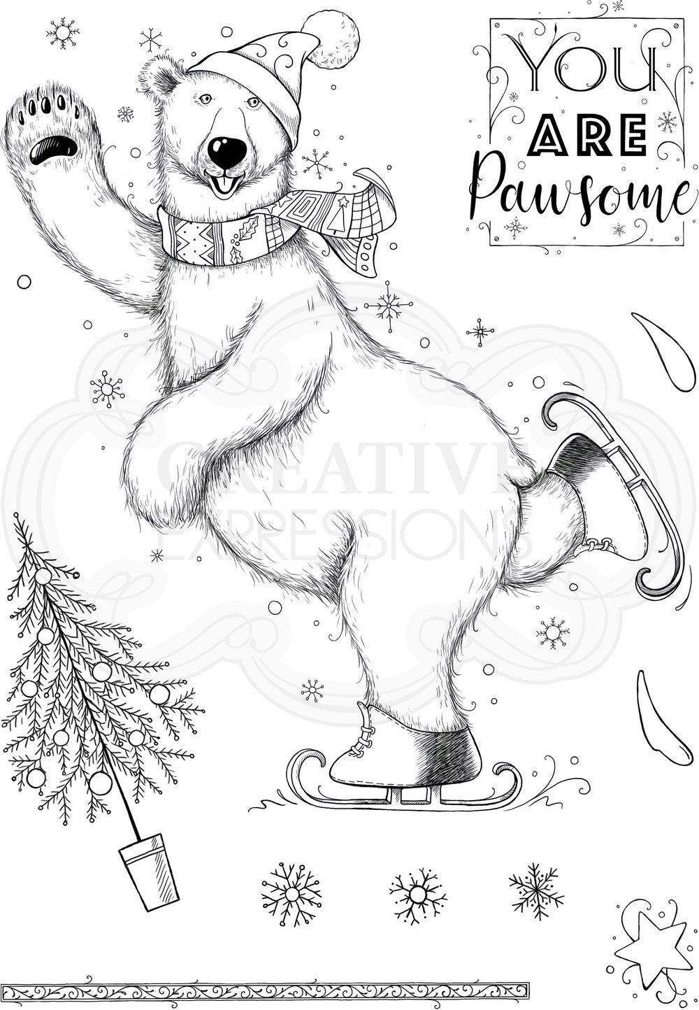 Pink Ink Designs - Clear Photopolymer Stamps - Beary Christmas