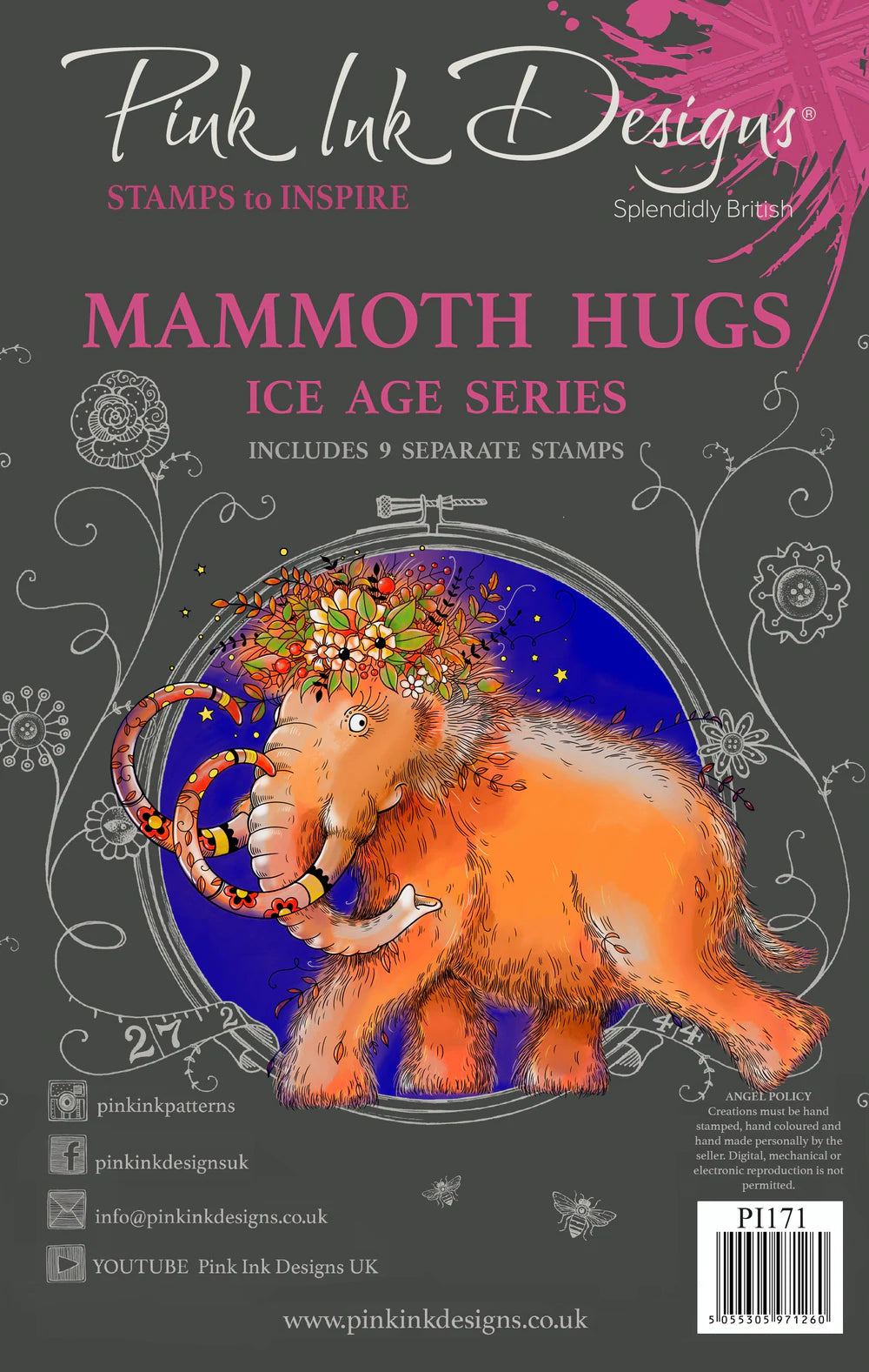 Pink Ink Designs - Clear Photopolymer Stamps - A5 - Mammoth Hugs
