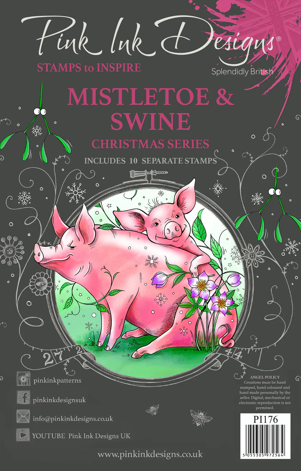 Pink Ink Designs - Clear Photopolymer Stamps - Mistletoe & Swine